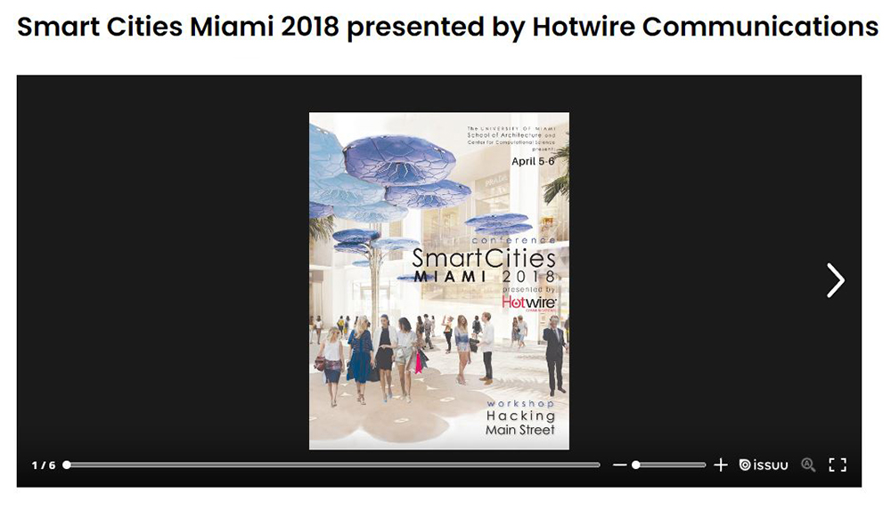 Smart Cities MIAMI 2018 program booklet on issuu.com