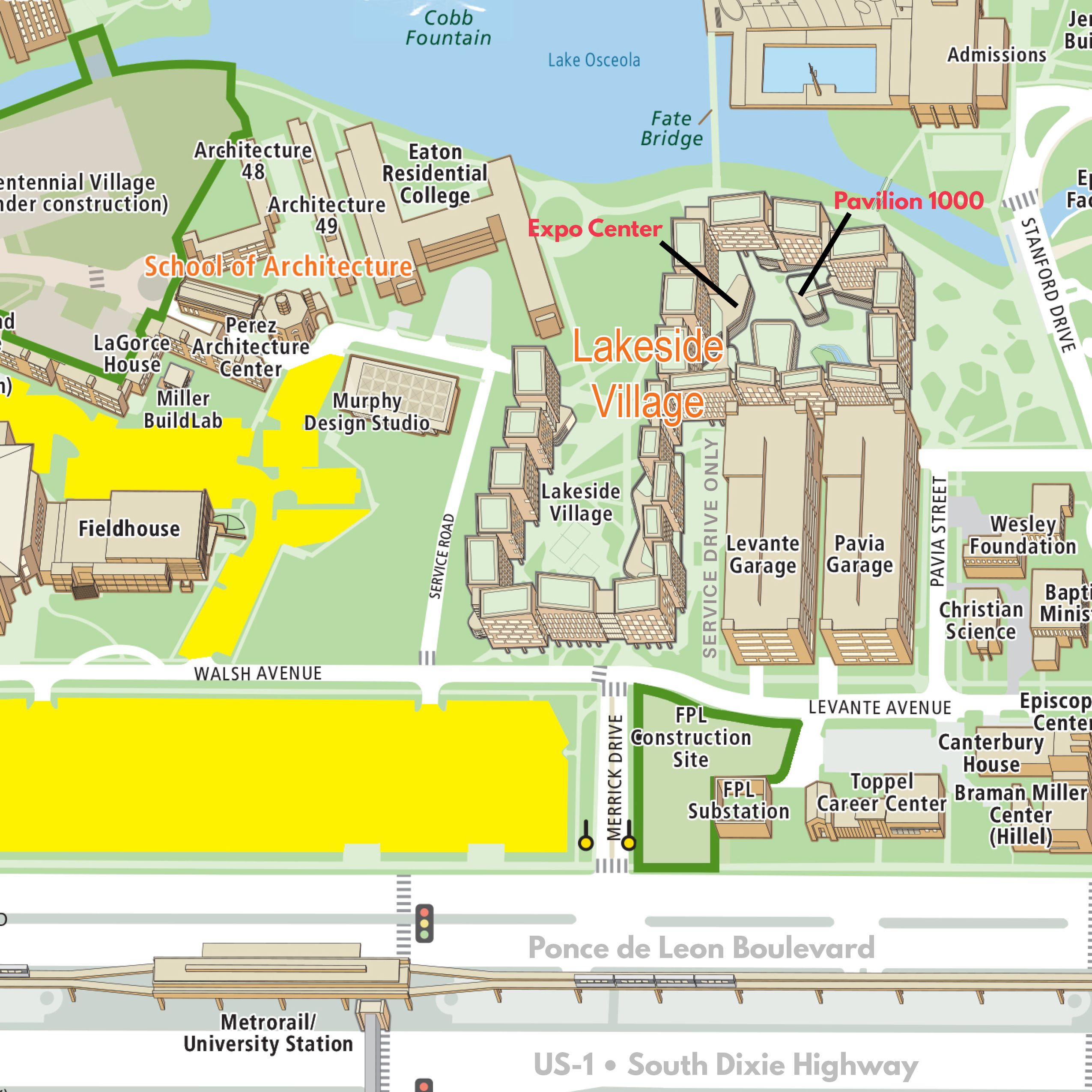 University of Miami Smart Cities MIAMI 2023 parking map | Lakeside Village