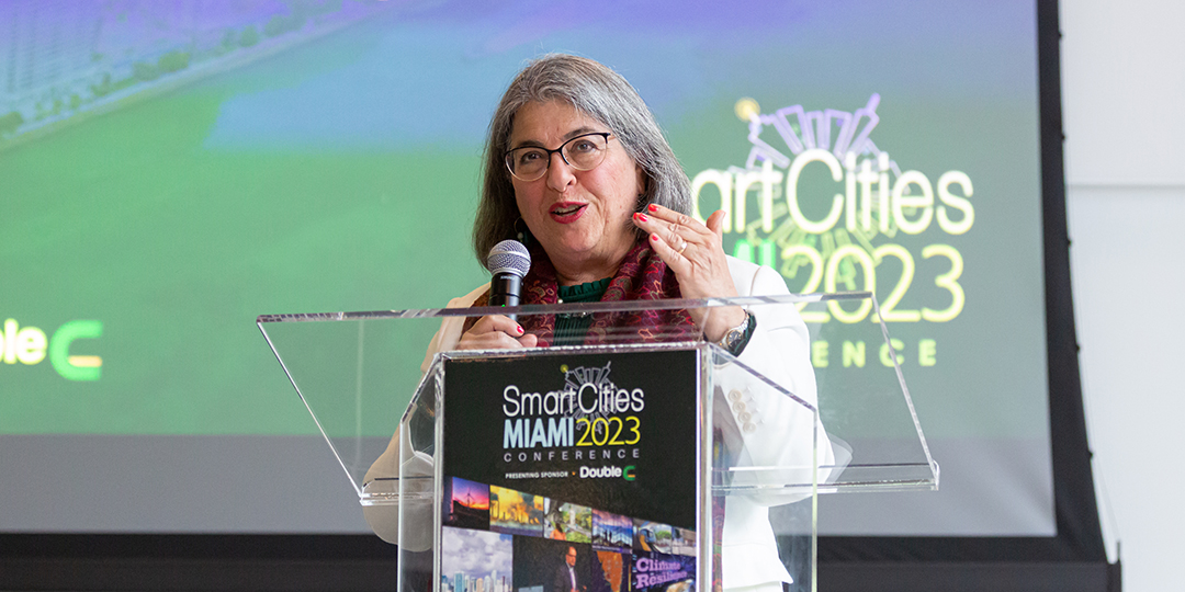 Mayor Levine Cava speaking at Smart Cities MIAMI 2023 Conference